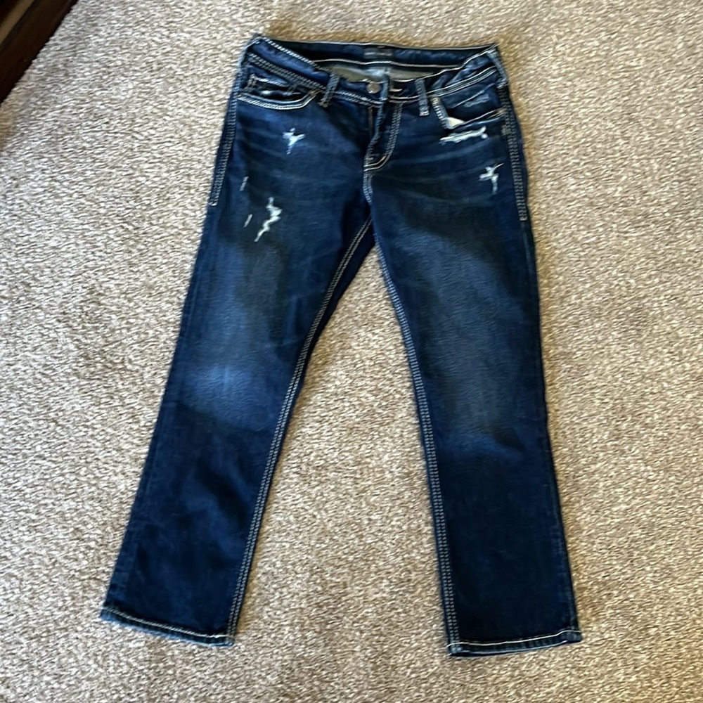 Woman’s Silver Jeans Capris